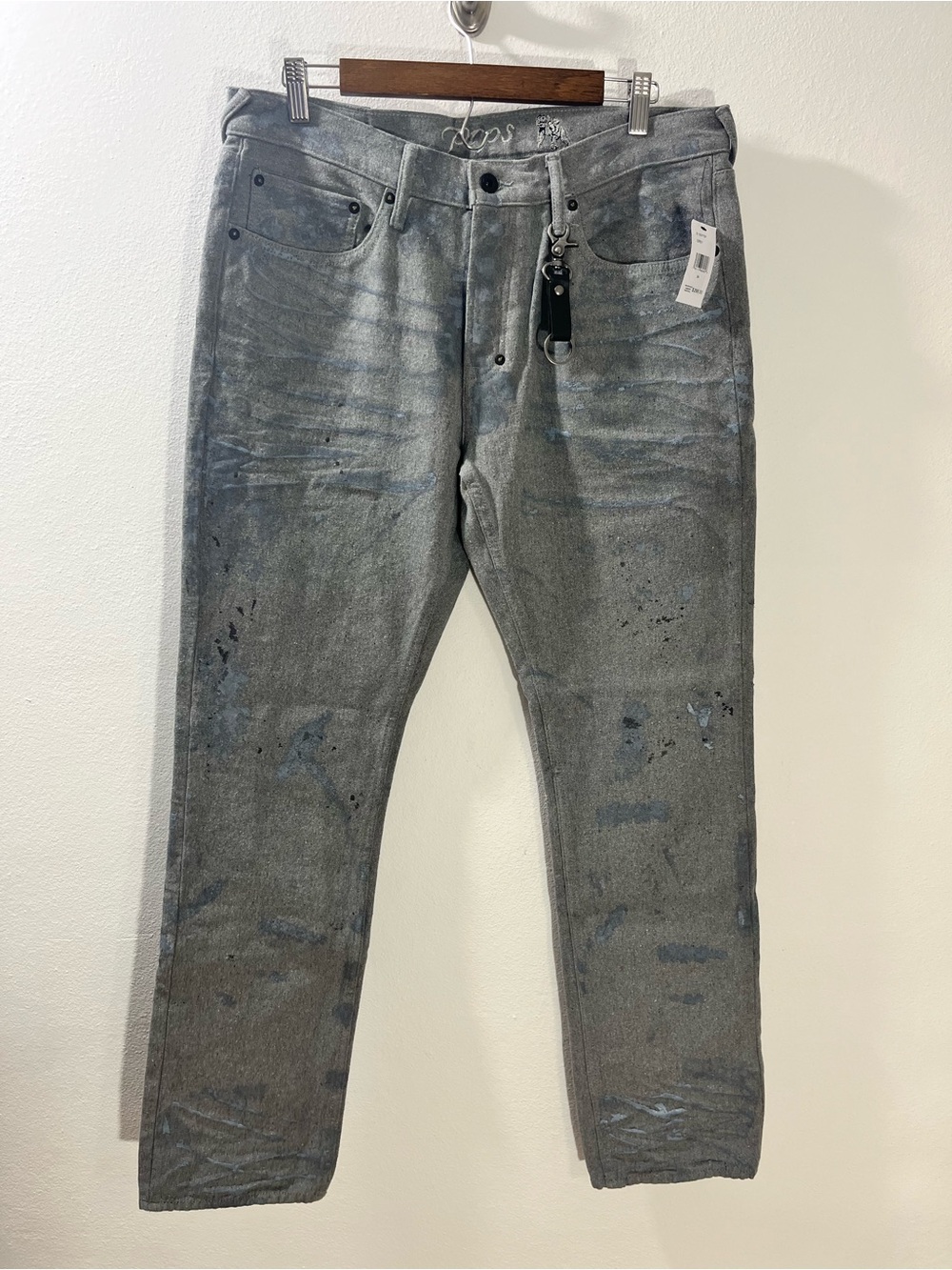 PRPS Demon Straight Fit Jeans Mens 33x34 Gray Distressed NWT Premium Denim $298